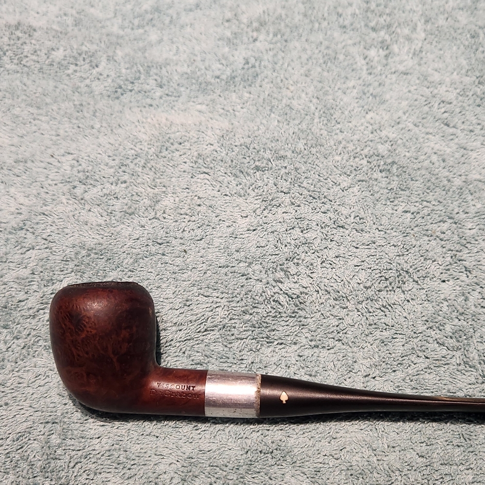 Dr. Grabow Visvount Elegant Brown Tobacco Pipe with Silver Accent